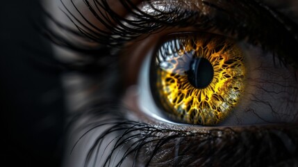Close-Up of Persons Eye With Yellow Iris