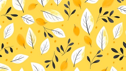 seamless background picture with leaf pattern, leaves, trees, tree branches
