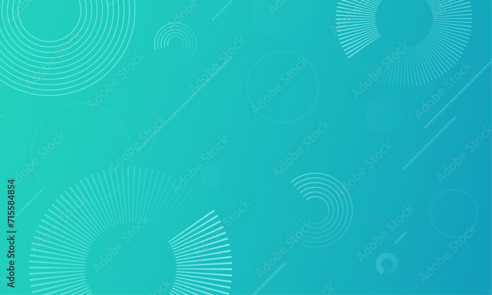 Poster geometric abstract blue cyan background with lines and circles. dynamic abstract design with shapes.