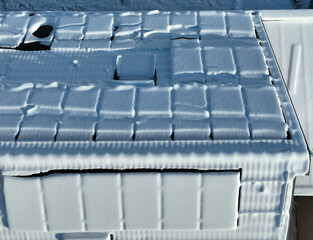 photovoltaic modules in winter unter snow
