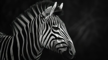 zebra head close-up - obrazy, fototapety, plakaty