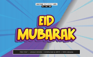 Eid Mubarak Text Effect Fully Editable