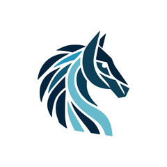 Abstract creative geometric logo horse head wild animal vector illustration template design