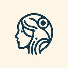 Digital Abstract human head logo vector illustration template design