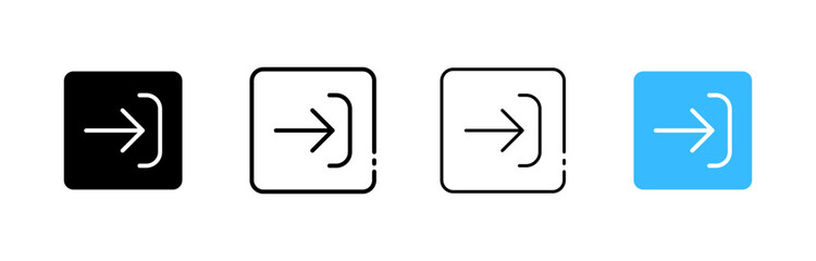 Arrow to the right icons. Different styles, right arrow icons. Vector icons