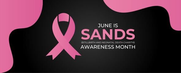 SANDS (Stillbirth and neonatal death charity) Awareness Month Concept Observed on Every June. background, Banner, cover, flyer, brochure, website, backdrop, Poster, Card Template Awareness Campaign.