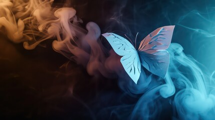 butterfly on the smoke
