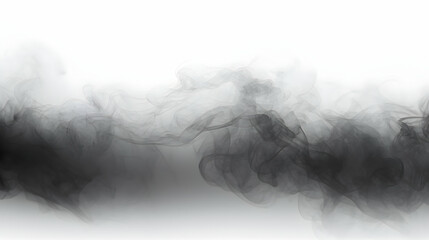 Dark fog or smoke effect isolated on white background. Steam explosion special effect. Effective texture of steam, fog, smoke, generative ai