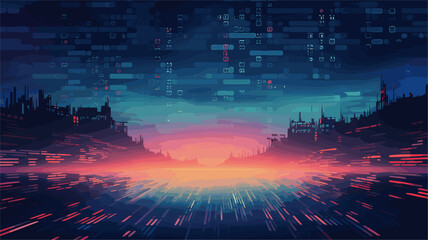 layers of digital code and binary digits, symbolizing tech-savvy and futuristic backgrounds for digital and coding-related designs. simple minimalist illustration creative