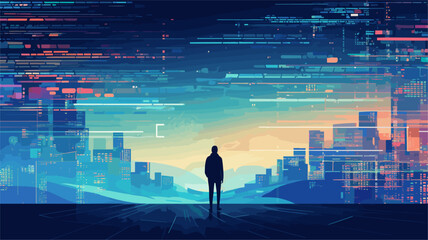 layers of digital code and binary digits, symbolizing tech-savvy and futuristic backgrounds for digital and coding-related designs. simple minimalist illustration creative