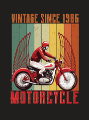 Vintage motorcycle t shirt design