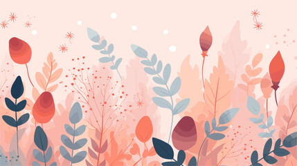 foliage and botanical elements forming a seamless pattern, capturing the natural and organic essence of botanical backgrounds. simple minimalist illustration creative