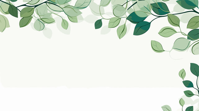 Vector illustration of a leafy border with intricate veins, capturing the intricate and detailed characteristics of green foliage. simple minimalist illustration creative