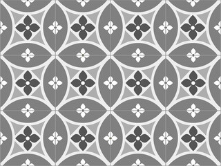 Ceramic Tiles. Hydraulic Portuguese ceramic design. Floral decorative ornament.