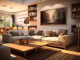 Modern living room interior design. Living room ideas. Drawing room interior design. 3d rendering 
