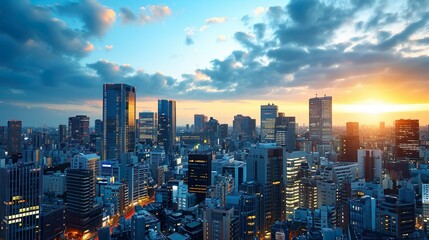 東京の都市風景01 - obrazy, fototapety, plakaty