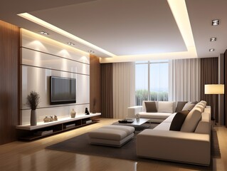 Modern living room interior design. Living room ideas. Drawing room interior design. 3d rendering 
