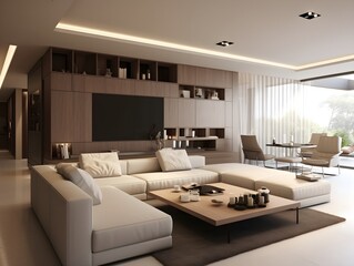 Modern living room interior design. Living room ideas. Drawing room interior design. 3d rendering 
