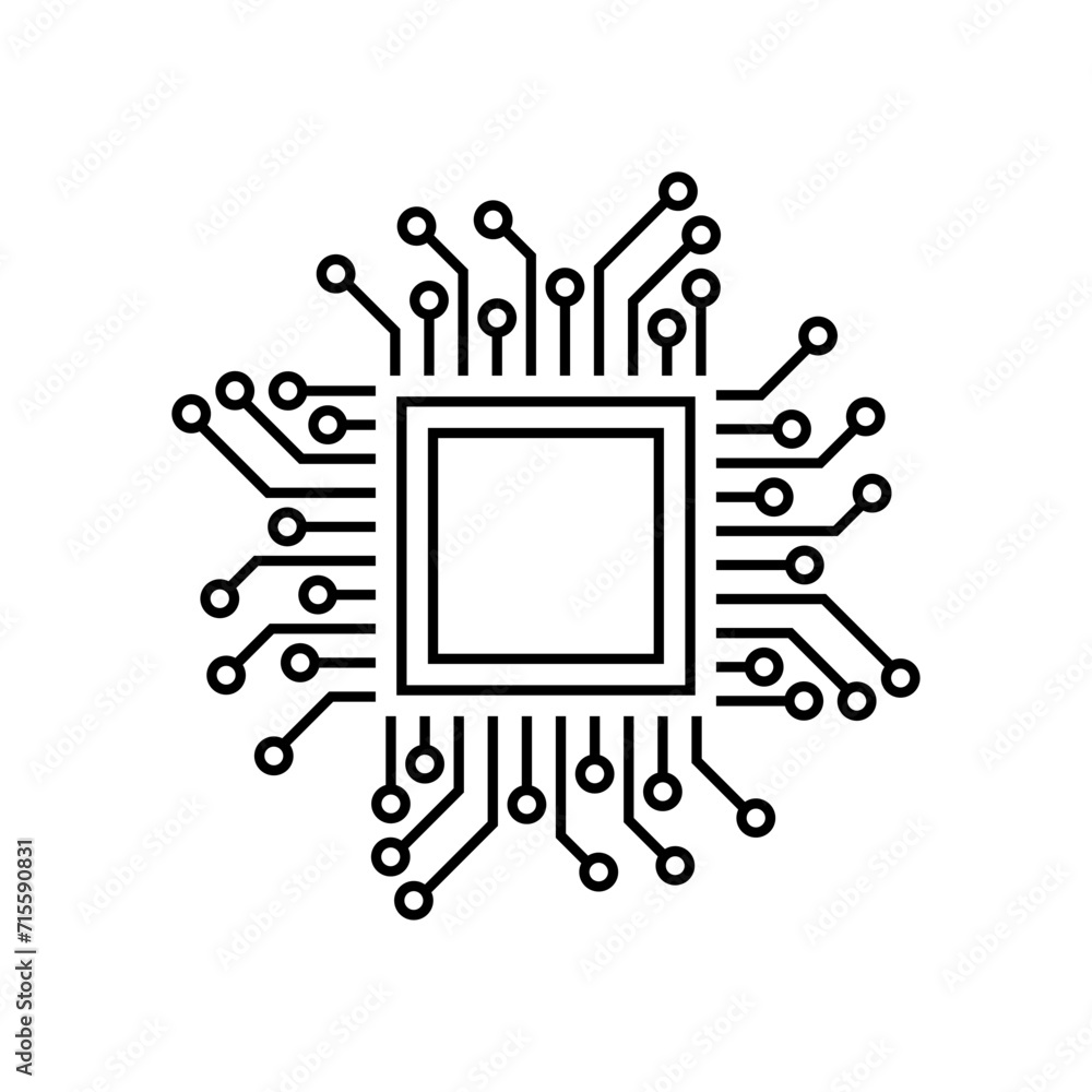 Aufkleber circuit icon vector illustration logo template. processor line logo icon. processor circuit vector
