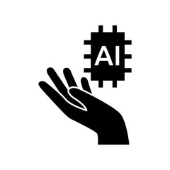 AI Processor vector icon logo. Circuit icon vector illustration logo template.