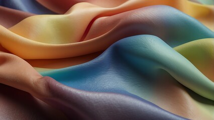 Detailed abstract texture pattern light rainbow color palette and smooth wavy surface from Generative AI