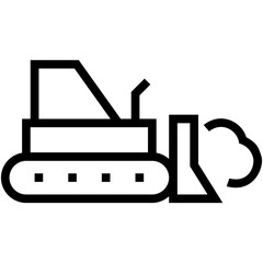 Bulldozer Vector Icon 