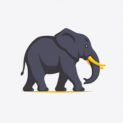 flat vector logo of elephant