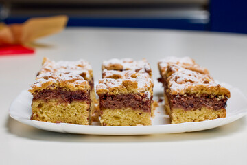 Traditional Romanian cake made at home ready to be served.