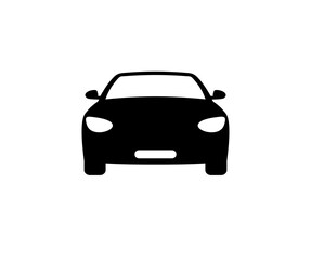 Car icon. Car symbol frontal car icon. Transport icon. Automobile silhouette front view. Sedan car, vehicle or automobile symbol on white background vector design and illustration.