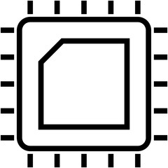Processor Chip Vector Icon