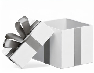 white gift box open. Isolated on a white background. 3D illustration