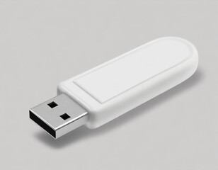 USB Flash Drive Mock up isolated on light gray background. 3d rendering