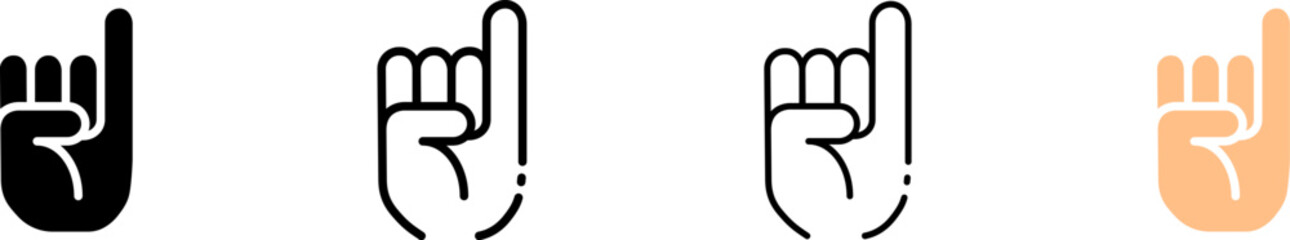 Little finger hand icons. Different styles, set of little finger icons. Vector icons
