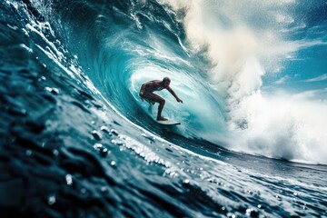 professional surfer riding waves in action