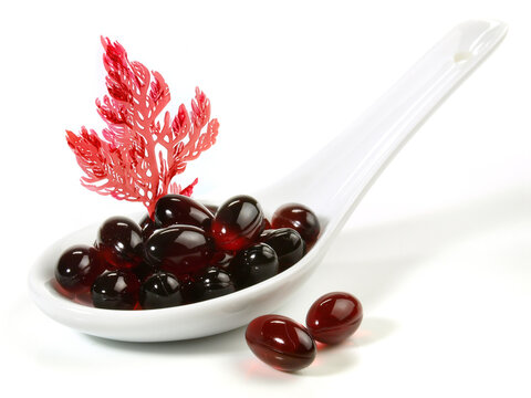 Astaxanthin Pills with red Seaweed