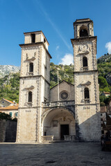 Fototapeta na wymiar Church of Saint Tryphon in the old town of Kotor, Montenegro
