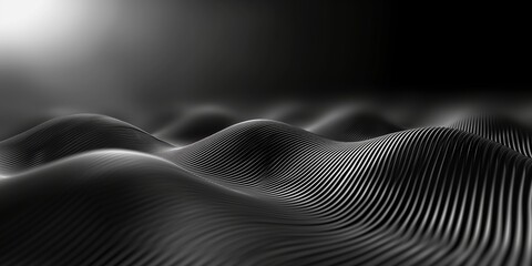 wave curve banner with a dark background.Black abstract background design.