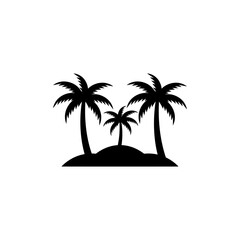Palm tree silhouette icon vector, Palm tree vector illustration, coconut tree icon vector illustration.