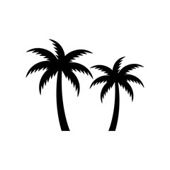 Fototapeta na wymiar Palm tree silhouette icon vector, Palm tree vector illustration, coconut tree icon vector illustration.