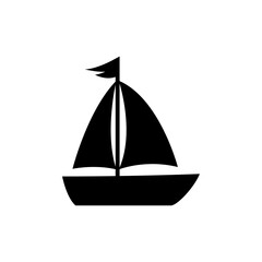 Sail boat icon. Ship icon. Flat vector illustration.
