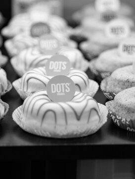 An evocative image captures the essence of Dots Original Pastry Donut
