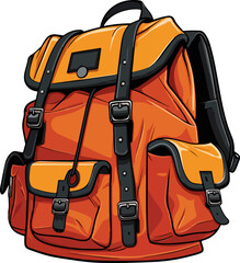 backpack vector design illustration isolated on transparent background