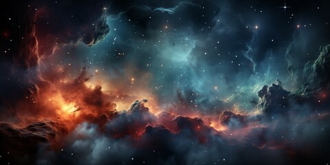 Night sky - Universe filled with stars, nebula and galaxy