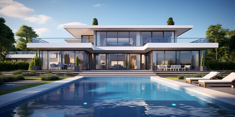 Modern mansion with pool arts architecture modern buildings