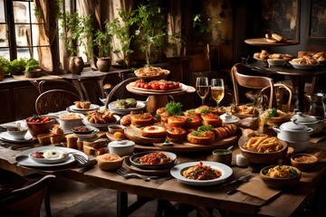 table setting in a restaurant