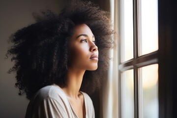 Beautiful girl posing at home. Beautiful african american woman in studio. Femininity concept