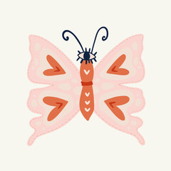 Modern Romantic, Valentine's day vertical flyer or poster template. Love hand drawn trendy illustration.