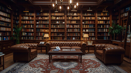 Convert your study into a classic library with dimmer ambient lighting and leather-bound bookcases.
