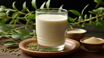 Obraz na płótnie Canvas glass of milk high definition photographic creative image