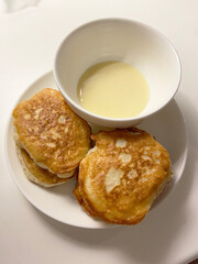 delicious sweet fried cream pancakes